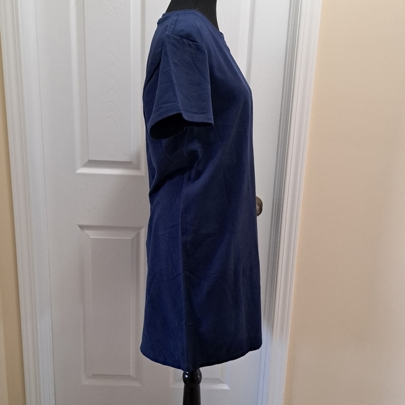 ❤️ New! Champion T-Shirt Dress Blue Women's Cotton Blend Short Sleeve - Picture 4 of 8